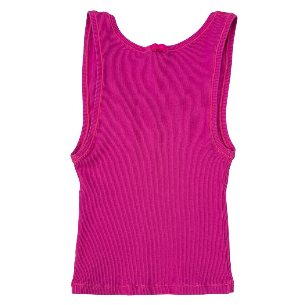 SKIMS Cotton Rib Tank XS Fuchsia Pink - Picture 5 of 6